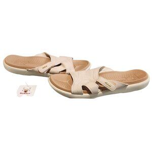 NWT KuailLu Womens Beige Sandals Size 8.5 Orthopedic Arch Support Slip-Ons